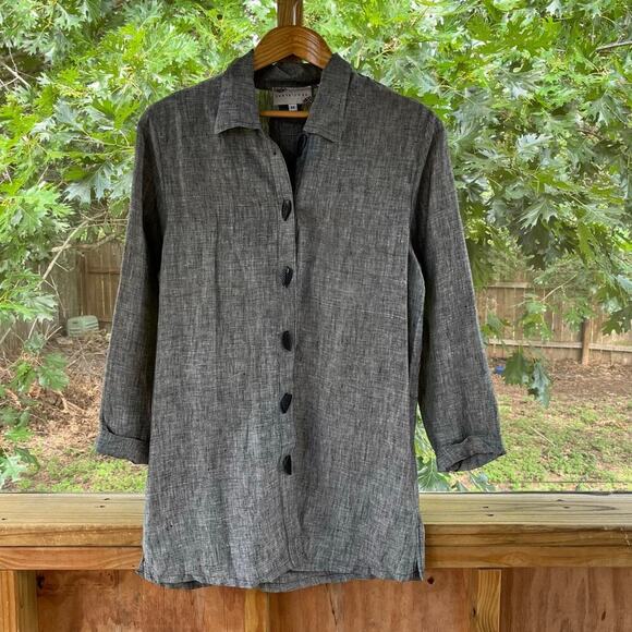 Earth Song Women's Grey 100% Linen Lightweight Jacket Size M - Picture 1 of 8